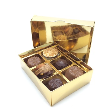 Two Part Gold Boxes (6 choc) - pack of 5